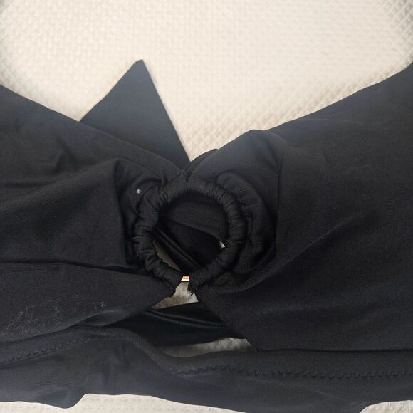 Bar III Black Twist Front Bikini Top Adjustable Straps Womens Size XL New - Picture 4 of 7